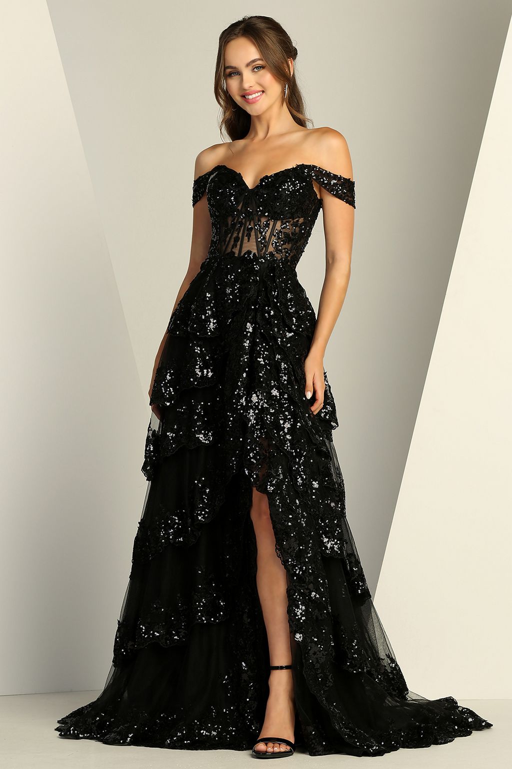 Adora Design 3214 Long Formal A Line Slit Prom Dress