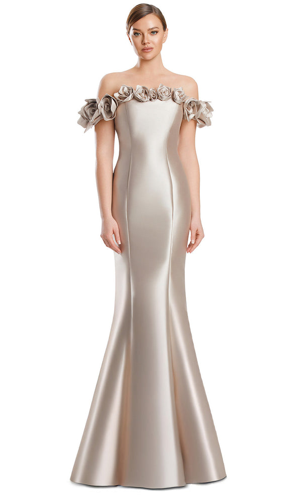 Off-Shoulder Long Floral Gown by Alexander by Daymor 3217S26