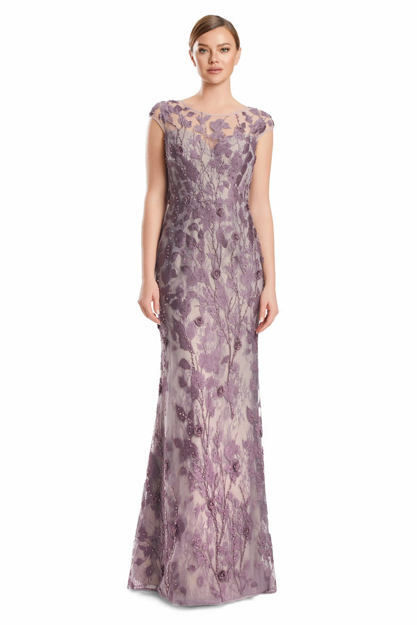 Illusion Cap Sleeve Long Embroidered Gown by Alexander by Daymor 3219S26