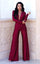 Jumpsuit Long Sleeve Formal Jumpsuit Burgundy