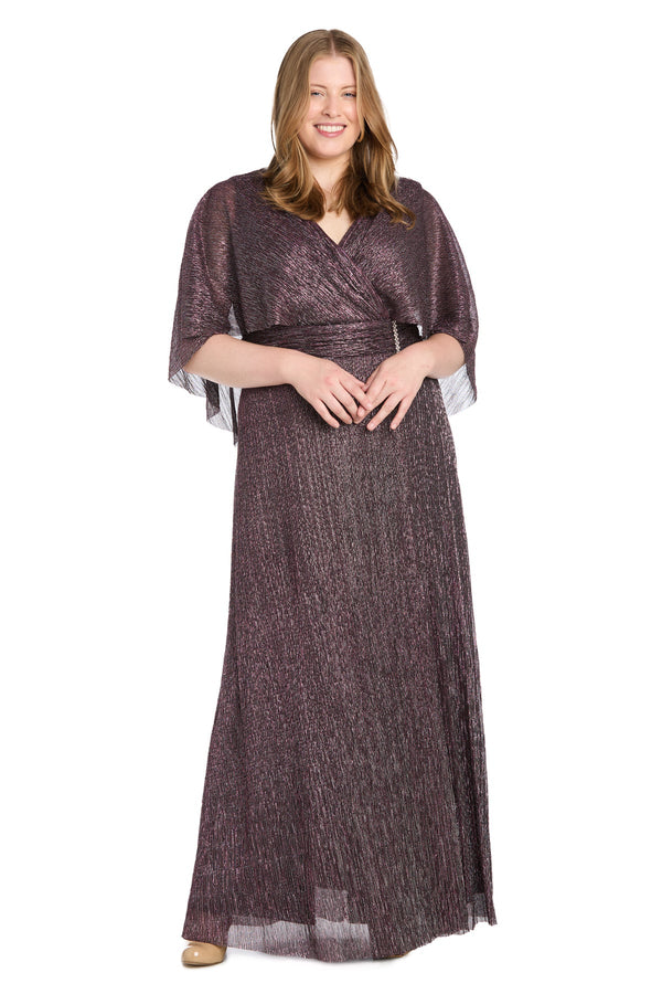 Metallic Long Dress Formal Plus Size R&M Richards 3222W