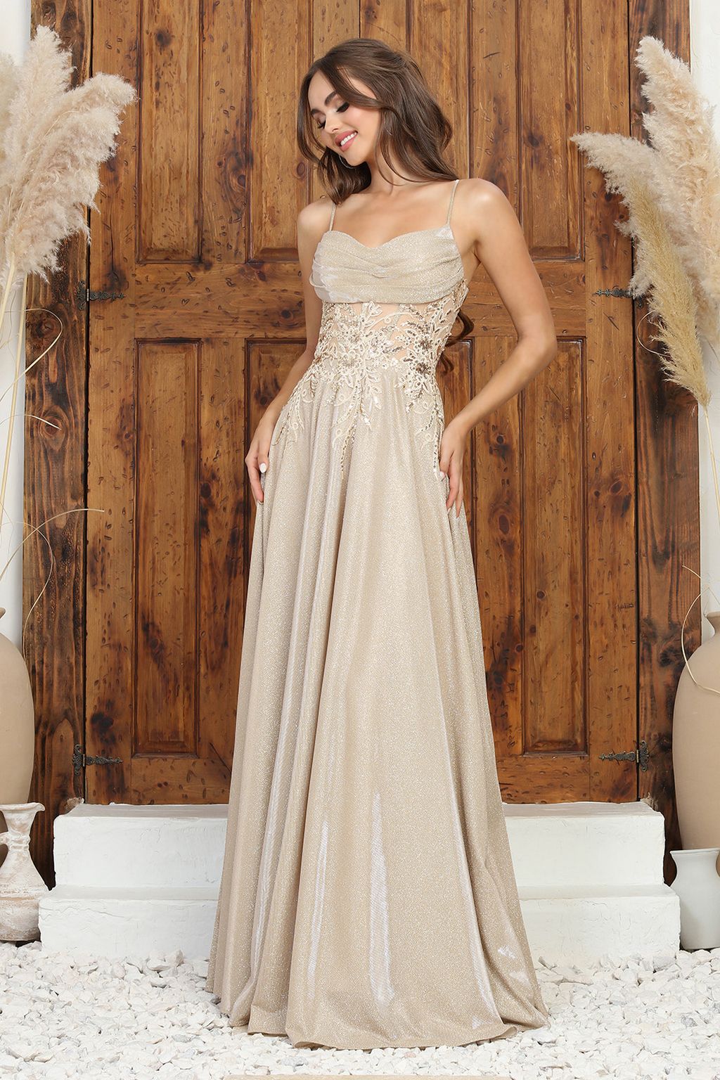 Adora 3232 A Line Gltter Long Sequin Prom Formal Dress