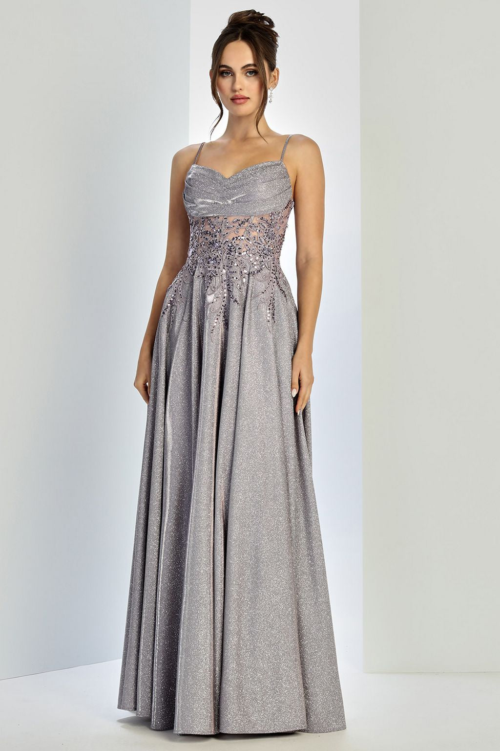 Adora 3232 A Line Gltter Long Sequin Prom Formal Dress