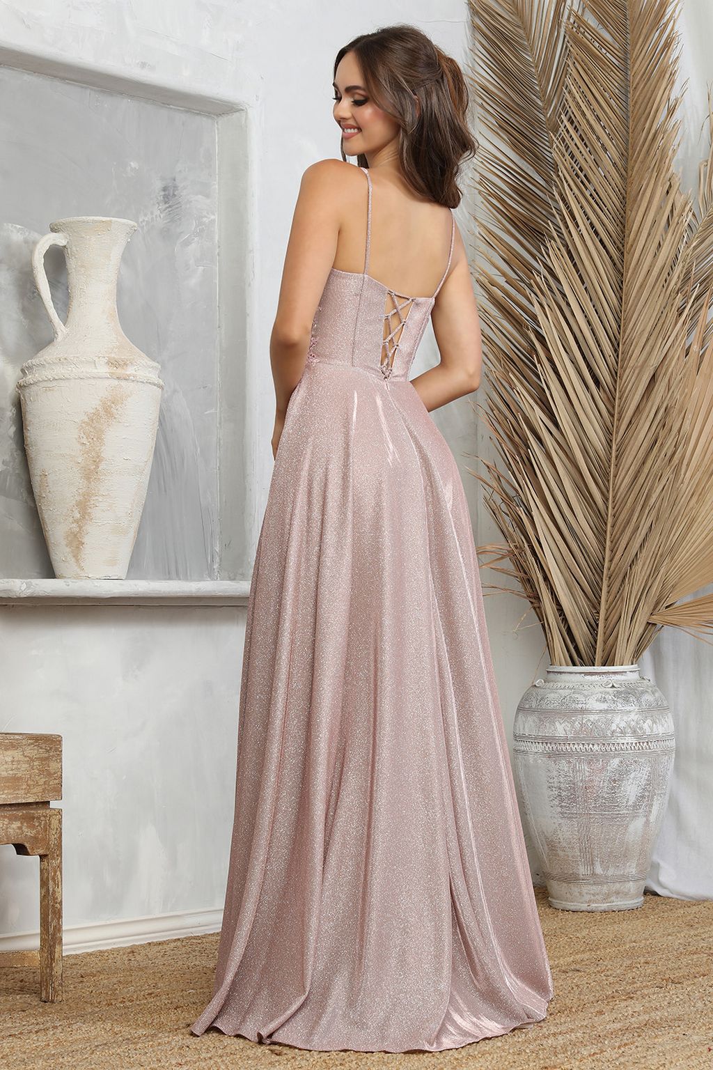 Adora 3232 A Line Gltter Long Sequin Prom Formal Dress