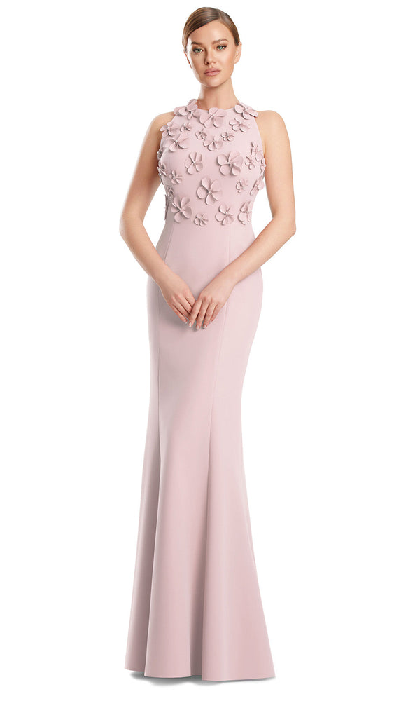 Halter Floor-Length Floral AppliquÃ© Gown by Alexander by Daymor 3235S26