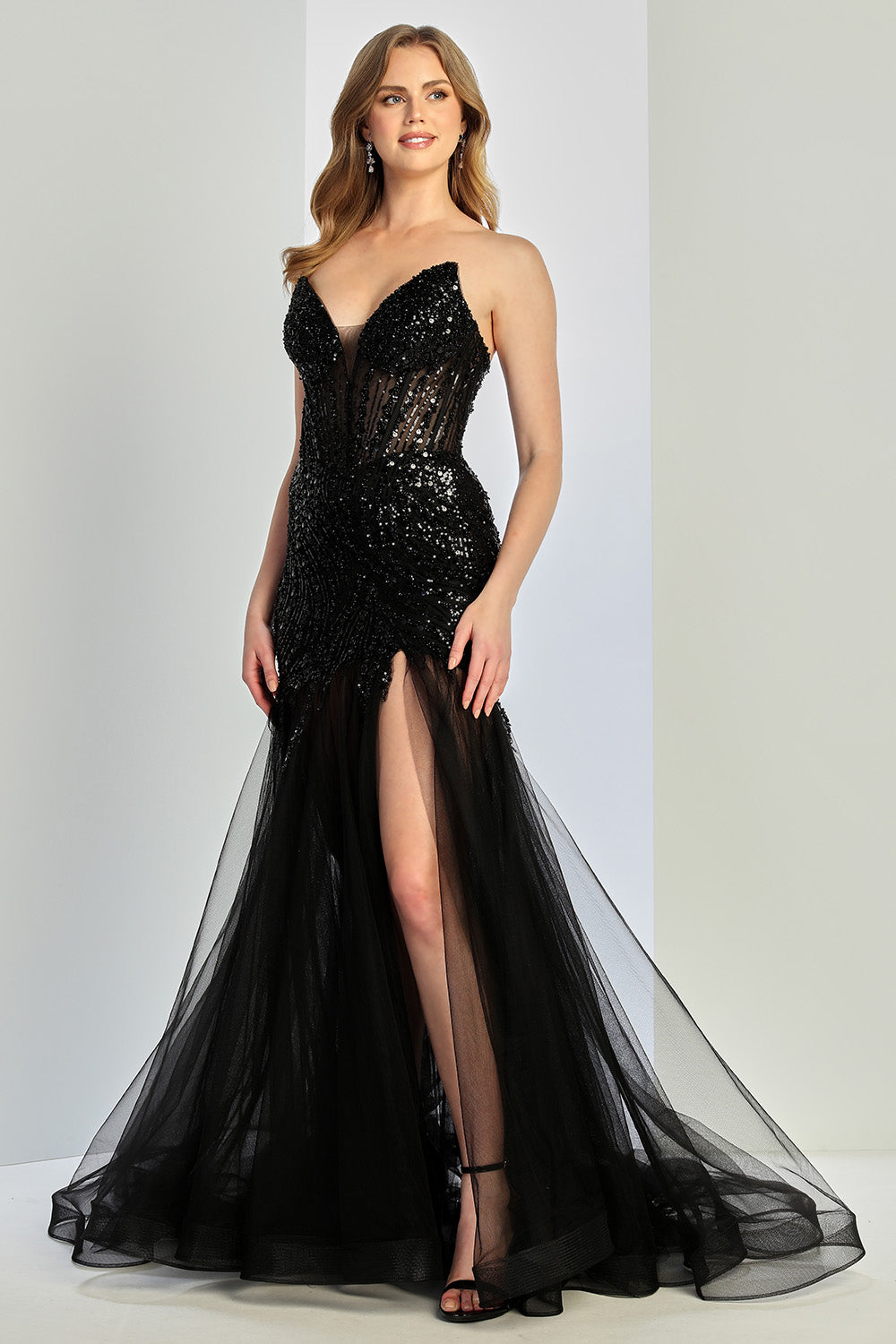Adora Design 3240 Long Mermaid Formal Beaded Corset Prom Dress