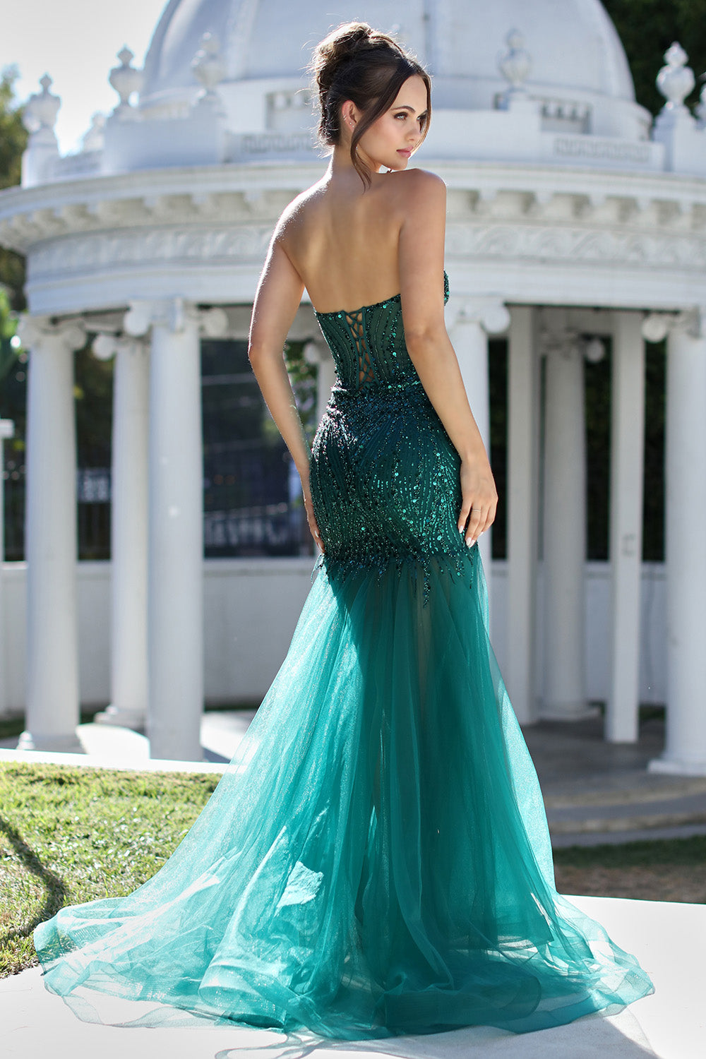 Adora Design 3240 Long Mermaid Formal Beaded Corset Prom Dress