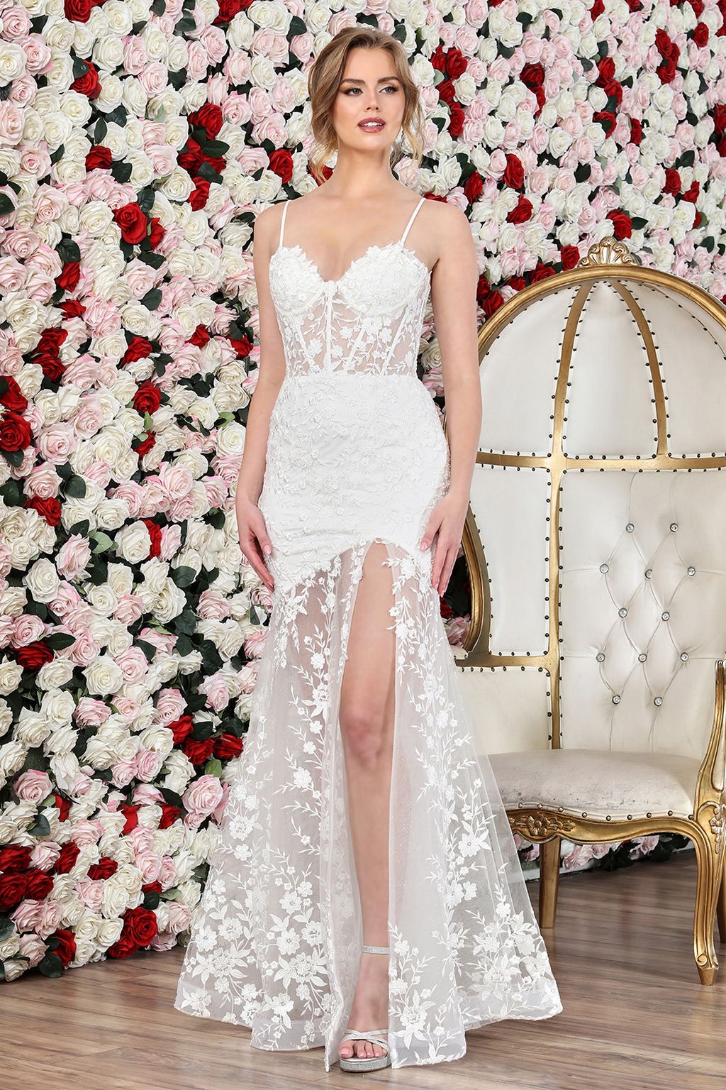 Adora Design 3242 Simple Long Mermaid Lace Corset Wedding Dress