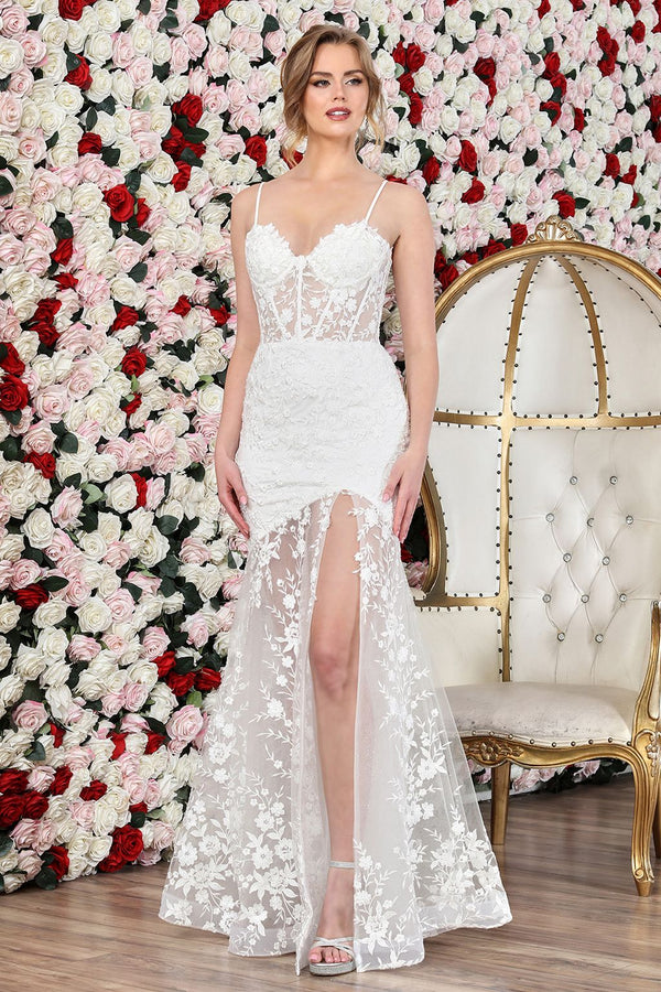 Adora Design 3242 Simple Long Mermaid Lace Corset Wedding Dress