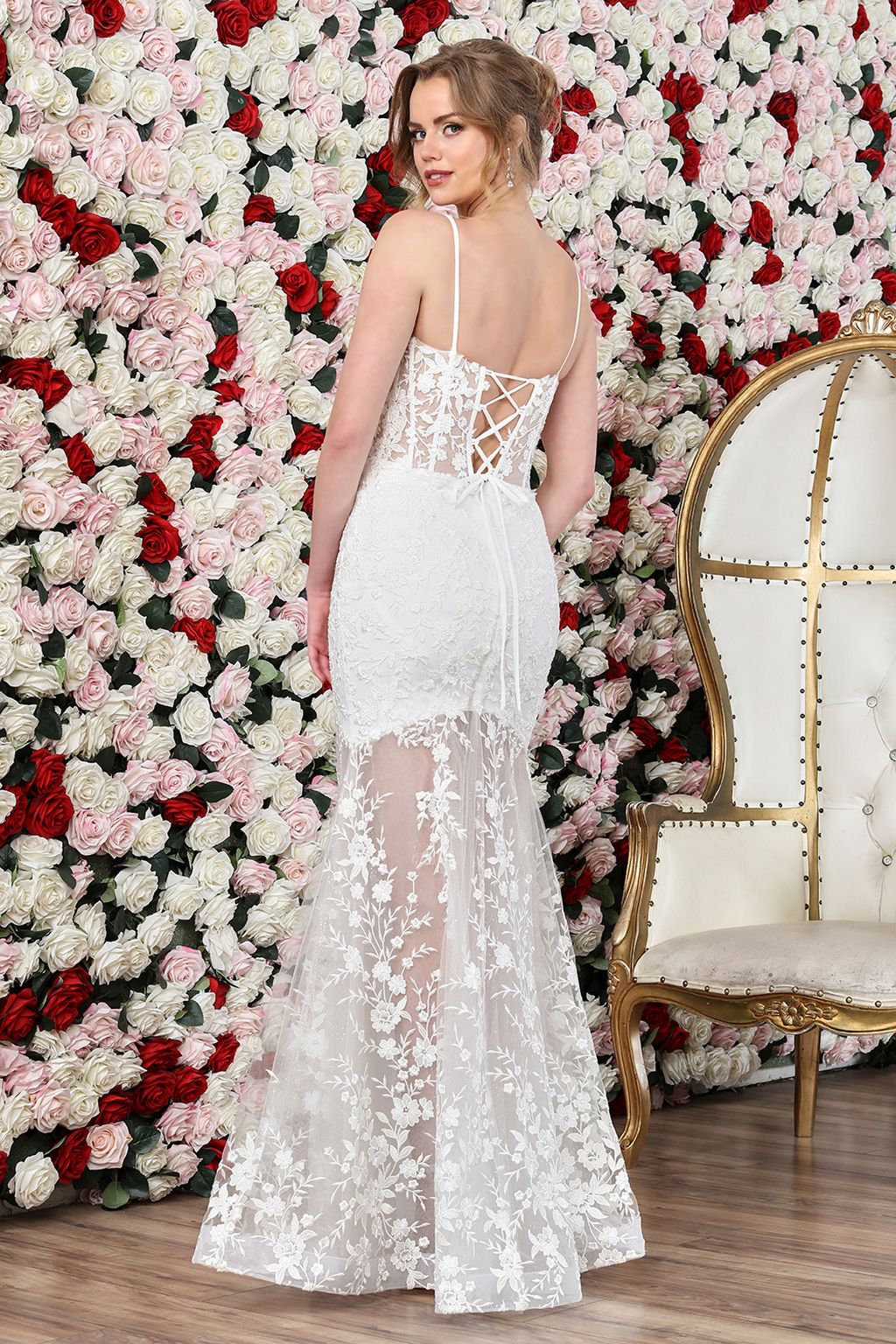 Wedding Dresses Simple Long Mermaid Lace Corset Wedding Dress Off White