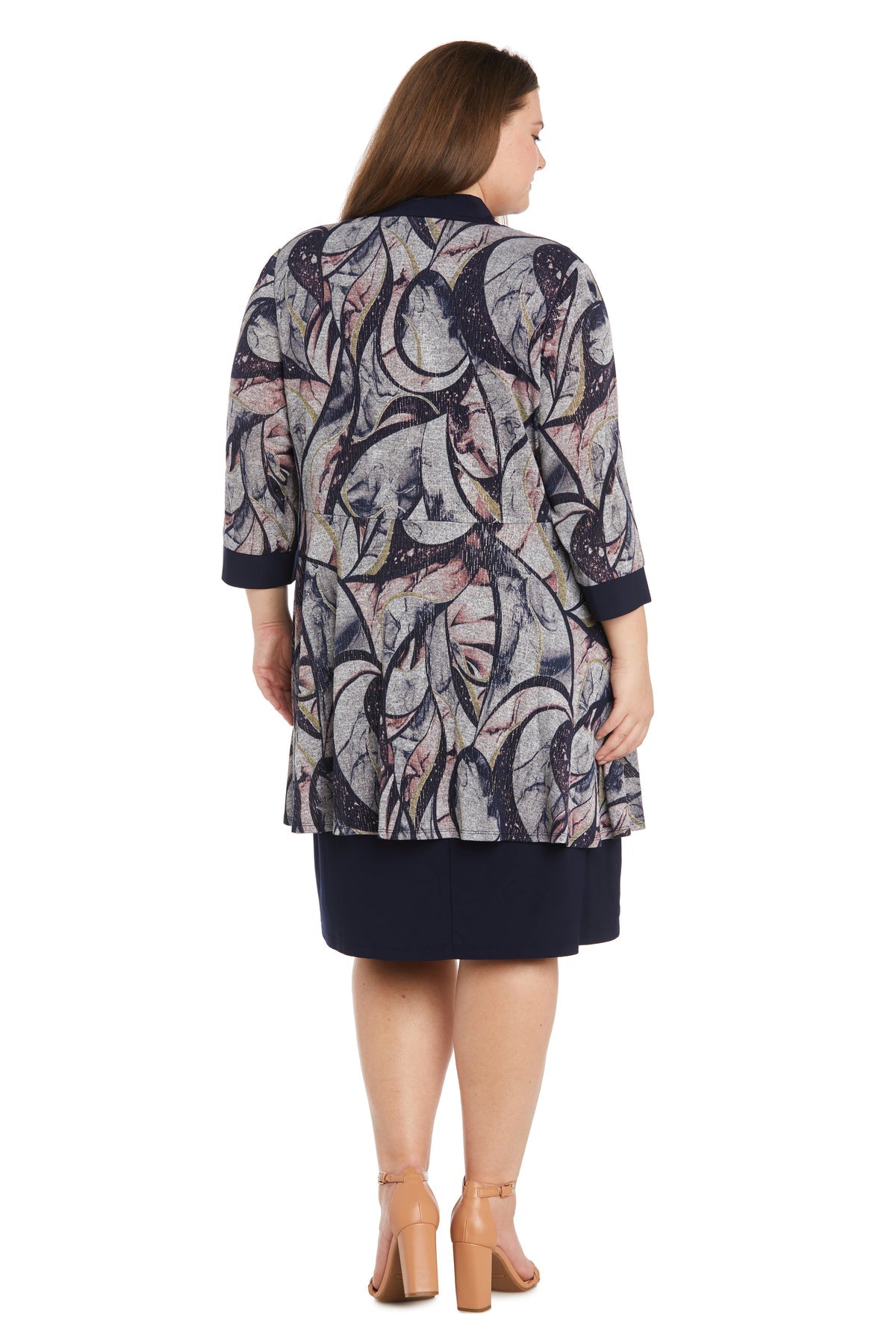 R&M Richards 3243W Short Printed Jacket Mother of the Bride Dress