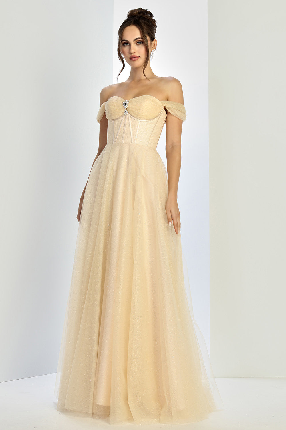 Adora Design 3244 Prom Long A Line Corset Glitter Formal Dress