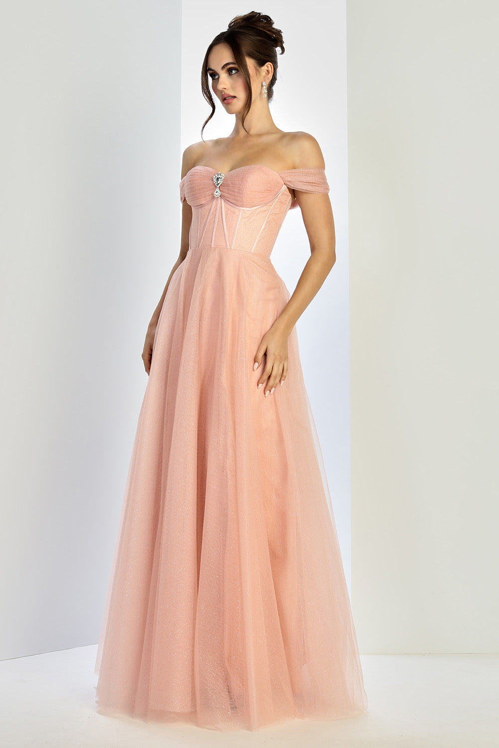 Adora Design 3244 Prom Long A Line Corset Glitter Formal Dress