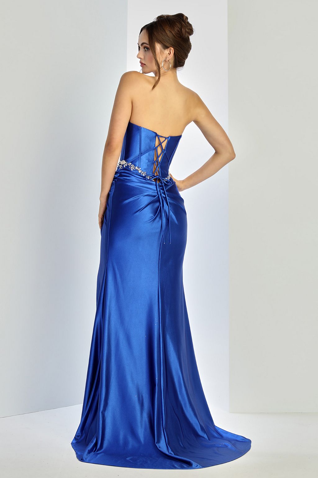 Adora Design 3246 Prom Corset Long Formal Slit Beaded Dress