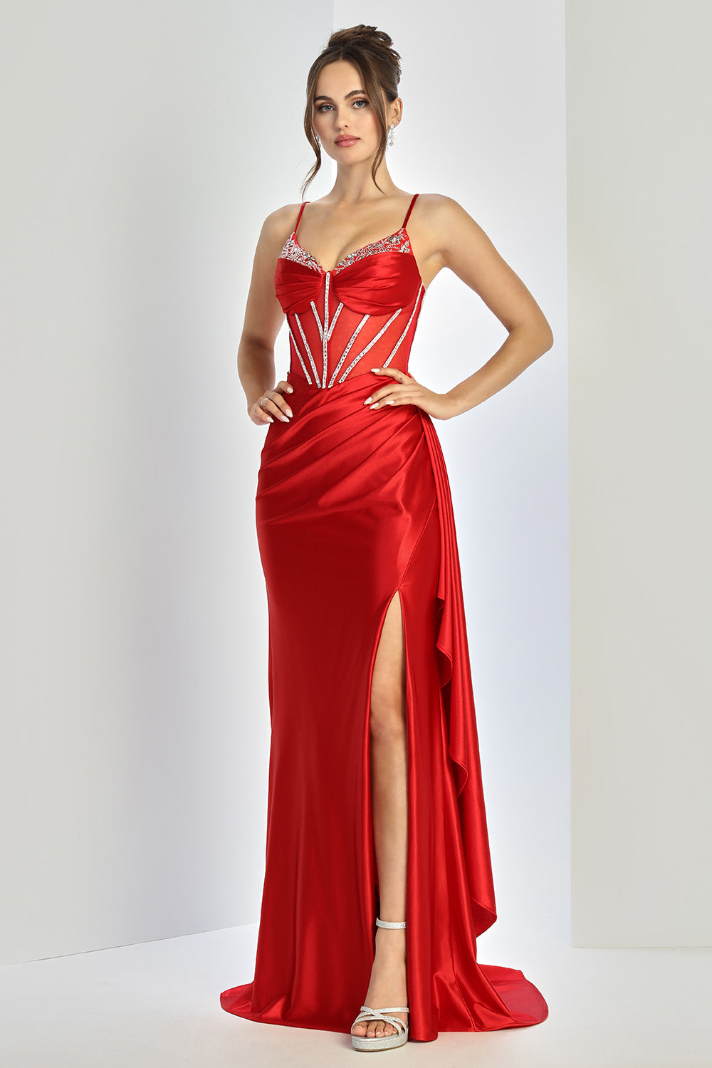Adora Design 3249 Beaded Prom Long Corset Formal Dress