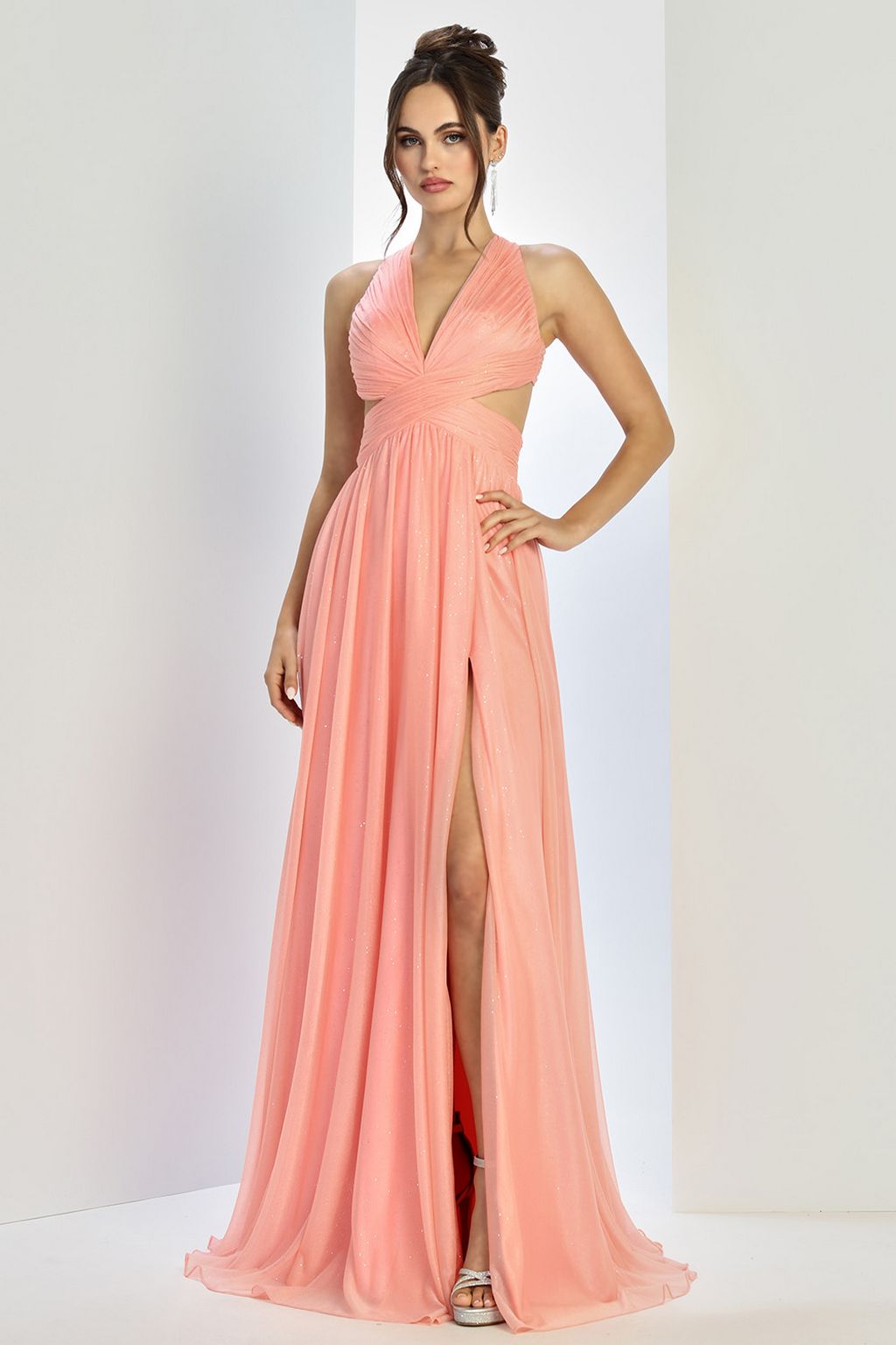 Adora Design 3260 Glitter Long Formal A Line Prom  Dress