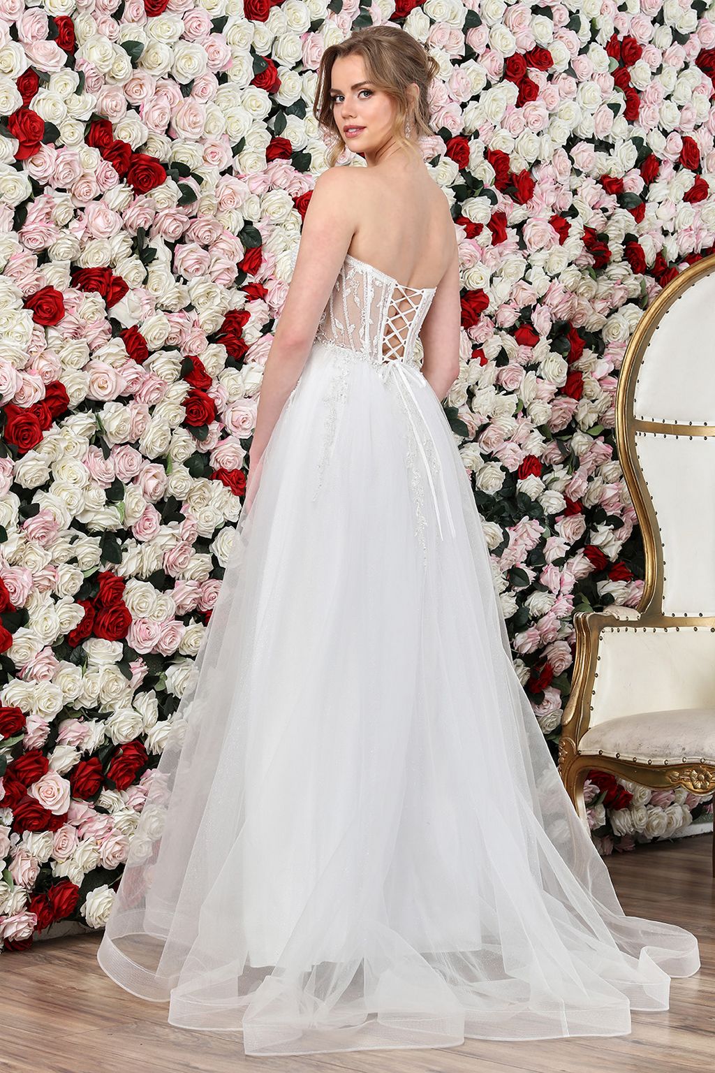 Adora Design 3262 Long Bridal Gown Beaded A Line Wedding Dress