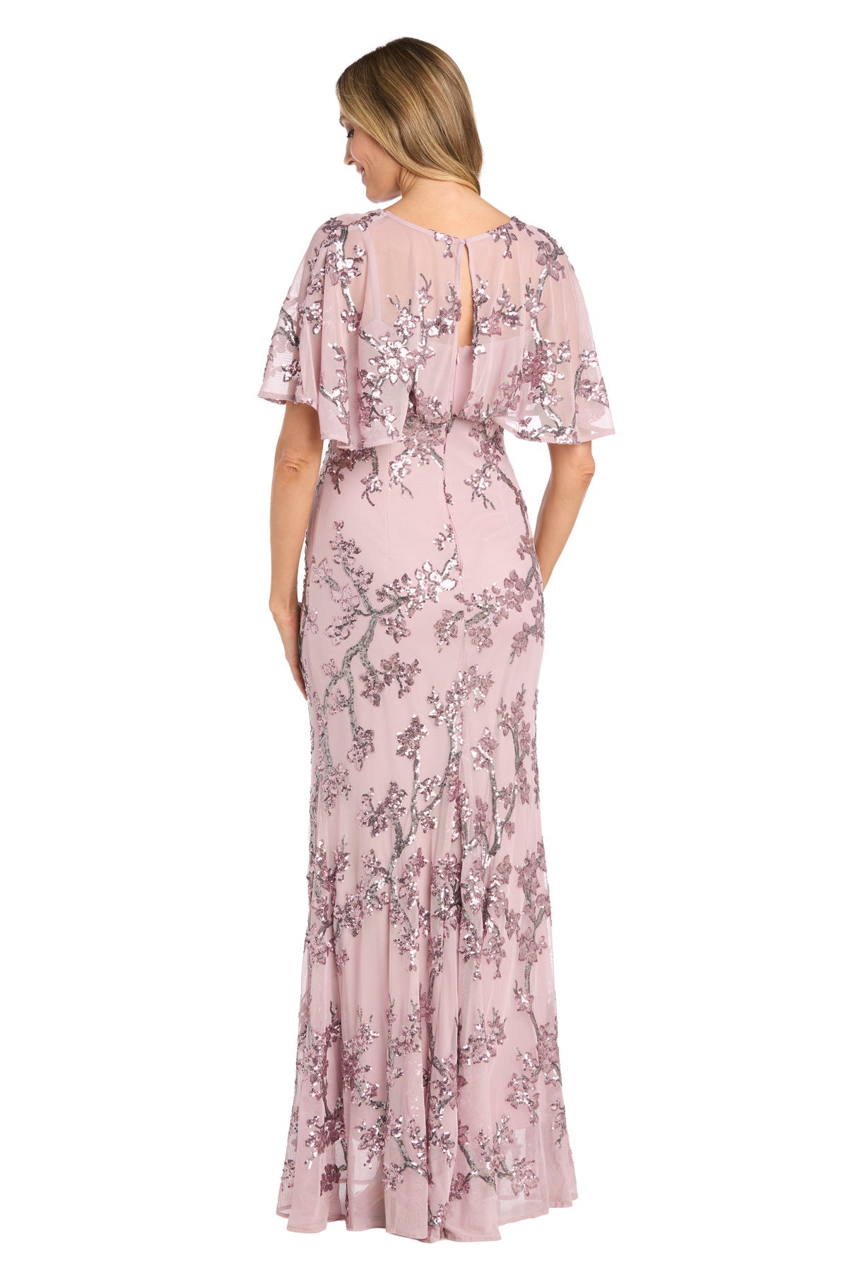 R&M Richards 3262 Long Formal Mother of the Bride Caplet Dress