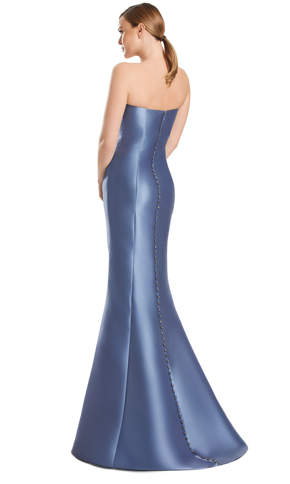 Sweetheart Floor Length Satin Evening Gown by Alexander by Daymor 3263S26 in Delphi Blue