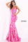 Prom Dresses Beaded Sequin Long Formal Mermaid Prom Dress Hot Pink