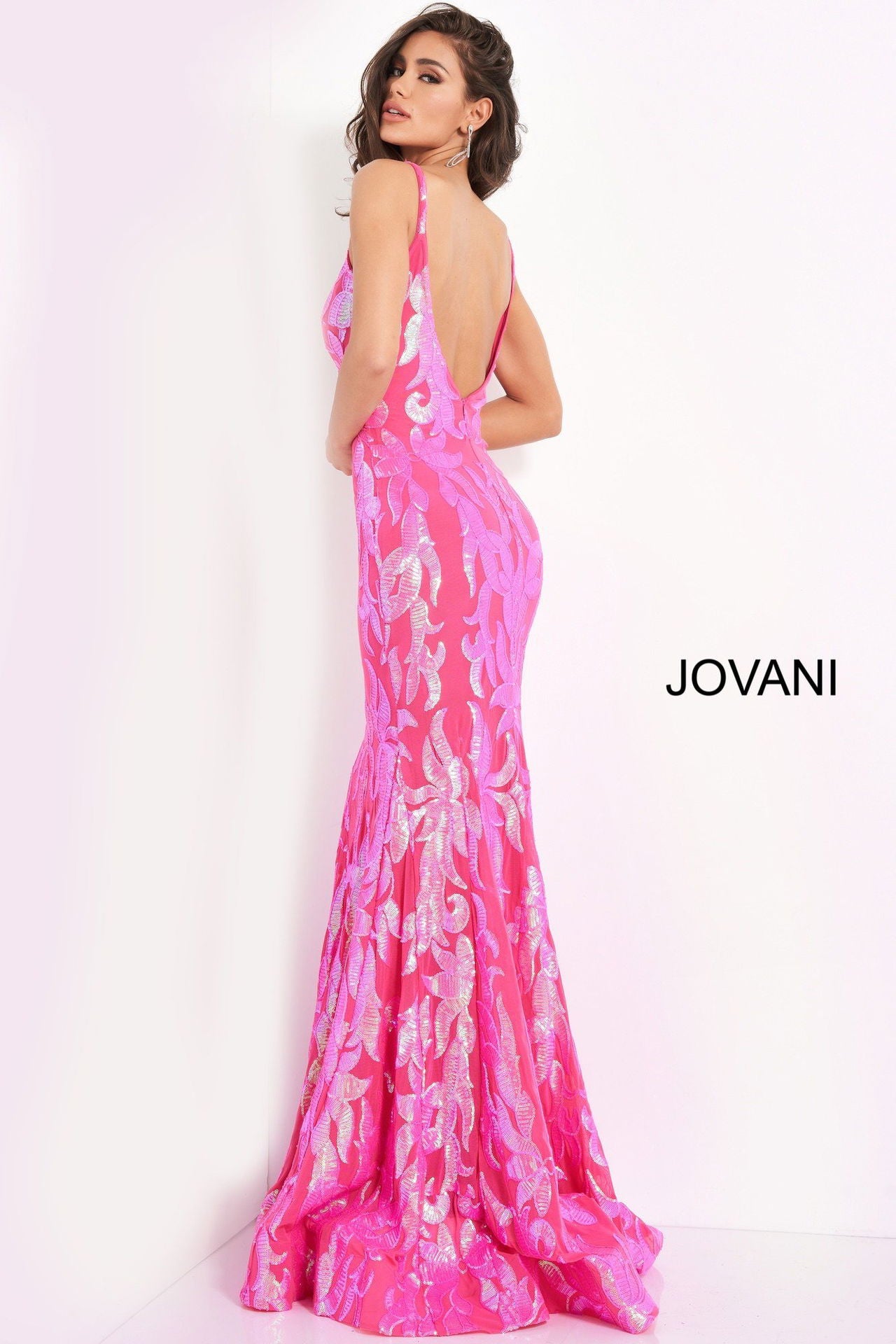 Jovani 3263 Beaded Sequin Long Formal Mermaid Prom Dress
