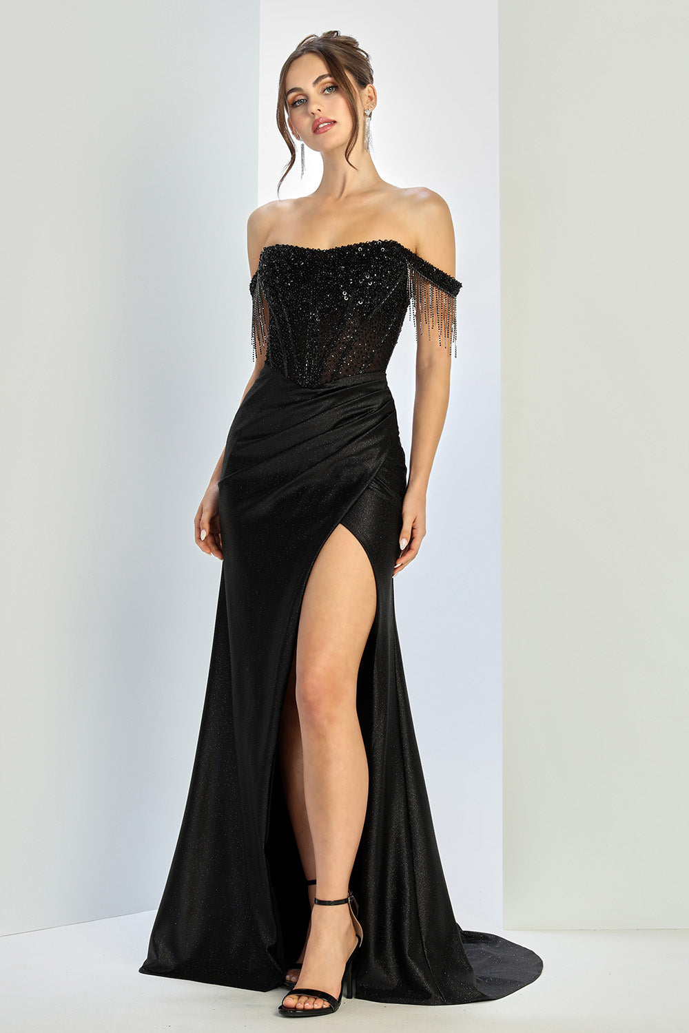 Adora Design 3268 Prom Fitted Long Formal Glitter  Corset Sequin Dress