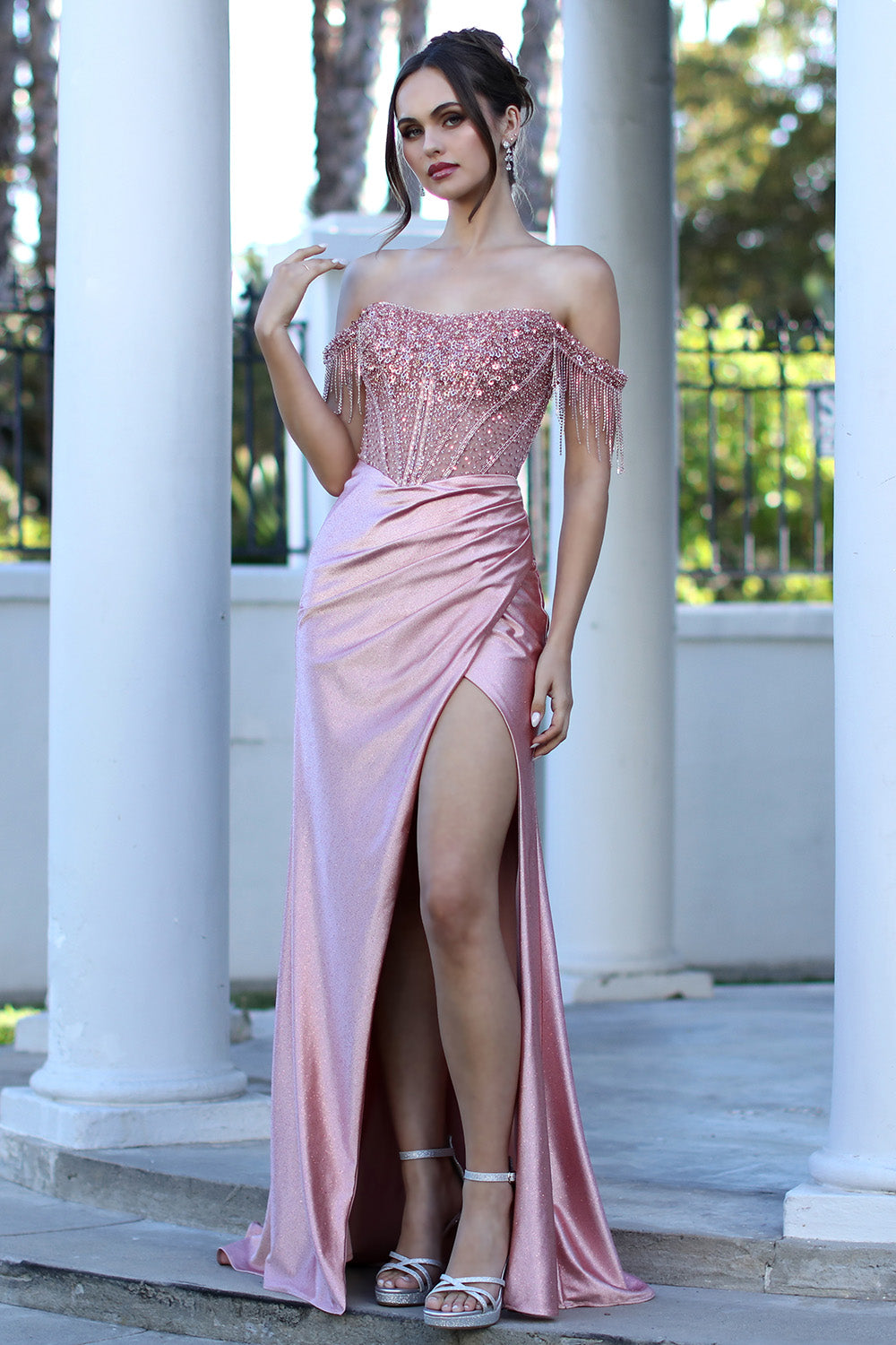 Adora Design 3268 Prom Fitted Long Formal Glitter  Corset Sequin Dress