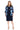Plus Size Dresses Plus Size Short Metallic Jacket Dress Navy/Silver