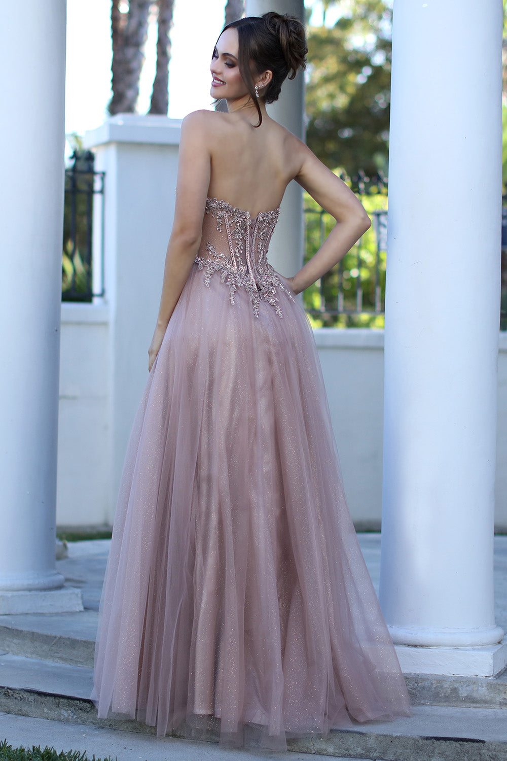Adora Design 3269 Prom Long A Line Corset Beaded Formal Dress