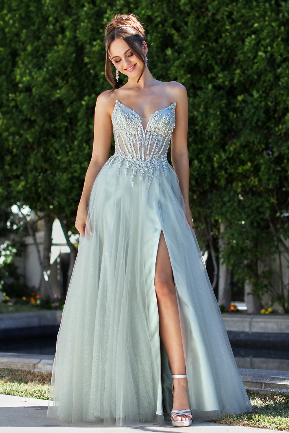 white christmas dresses Adora Design 3269 Prom Long A Line Corset Beaded Formal Dress