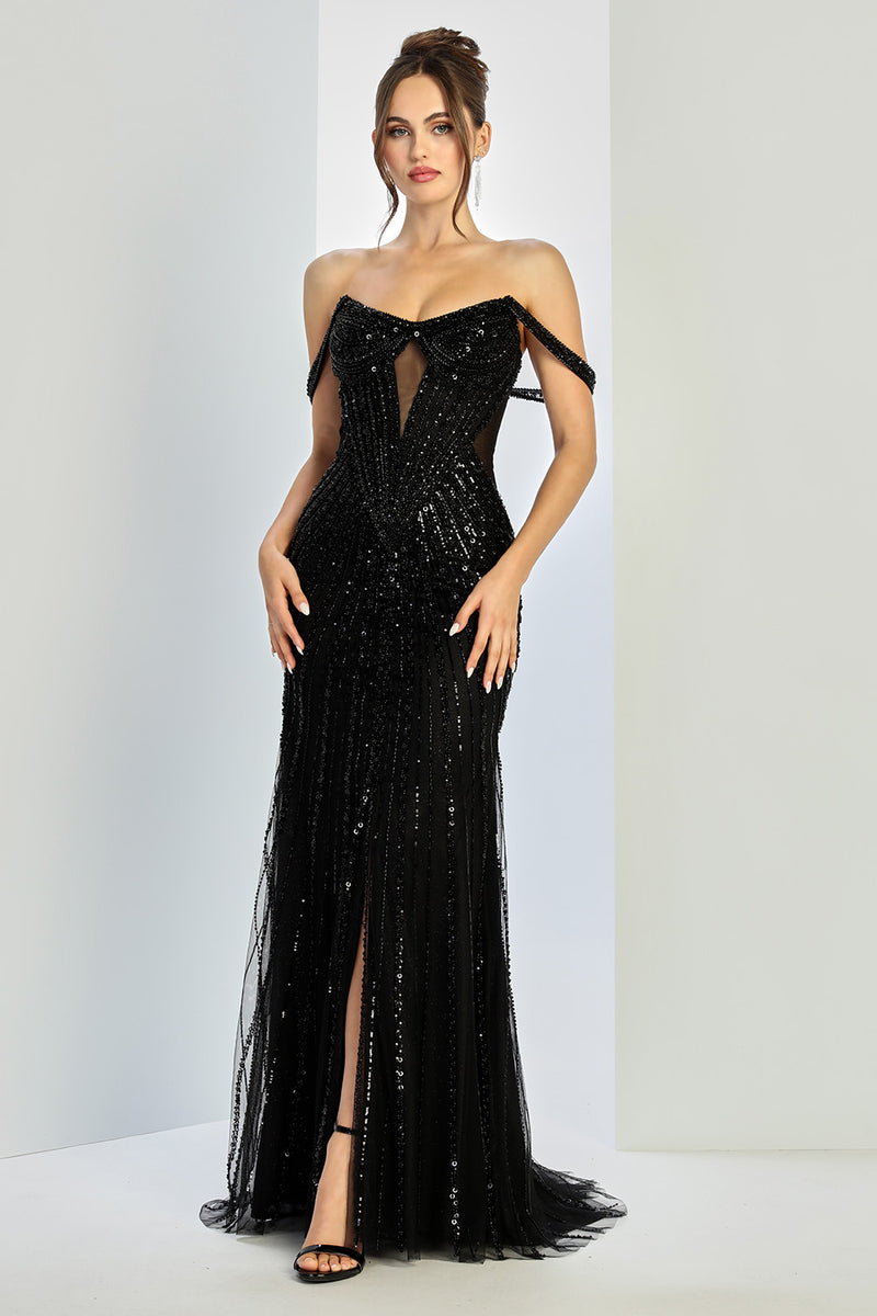 knee length dresses for ladies Adora Design 3271 Prom Fitted Long Formal Beaded Sequin Evening Dress