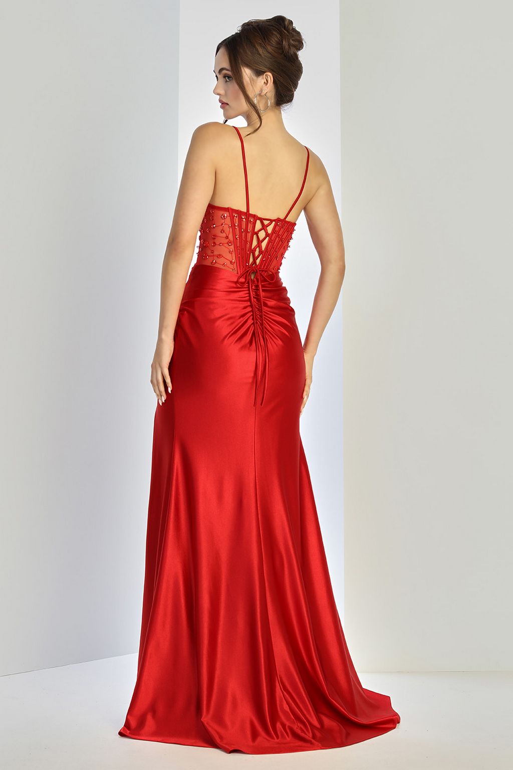 Adora Design 3273 Fitted Long Formal Beaded Prom Slit Dress