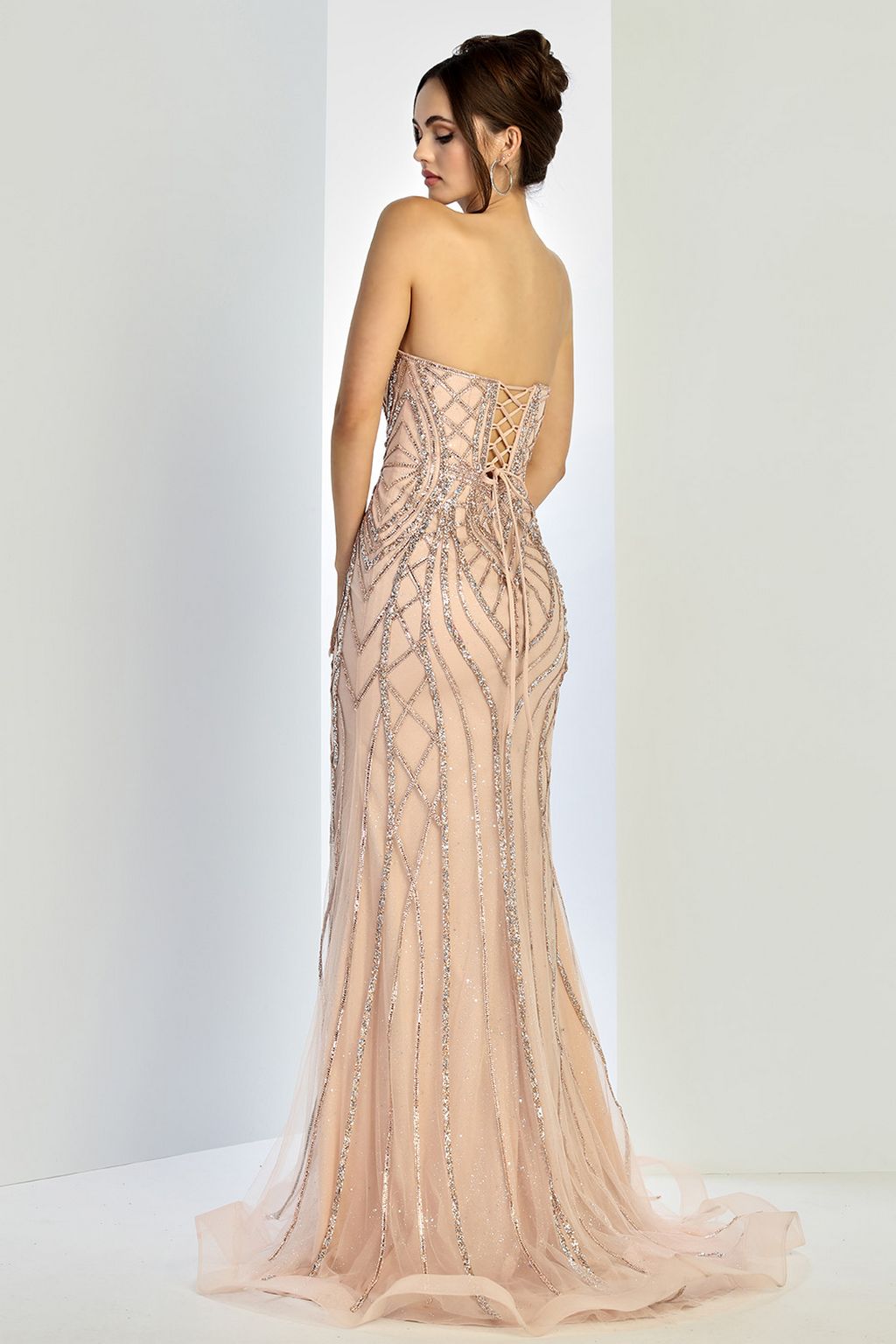 Adora Design 3276 Long Formal Beaded Evening Prom Dress - Rose Gold / 18 Adora Design 3276 Long Formal Beaded Evening Prom Dress - Rose Gold / 18
