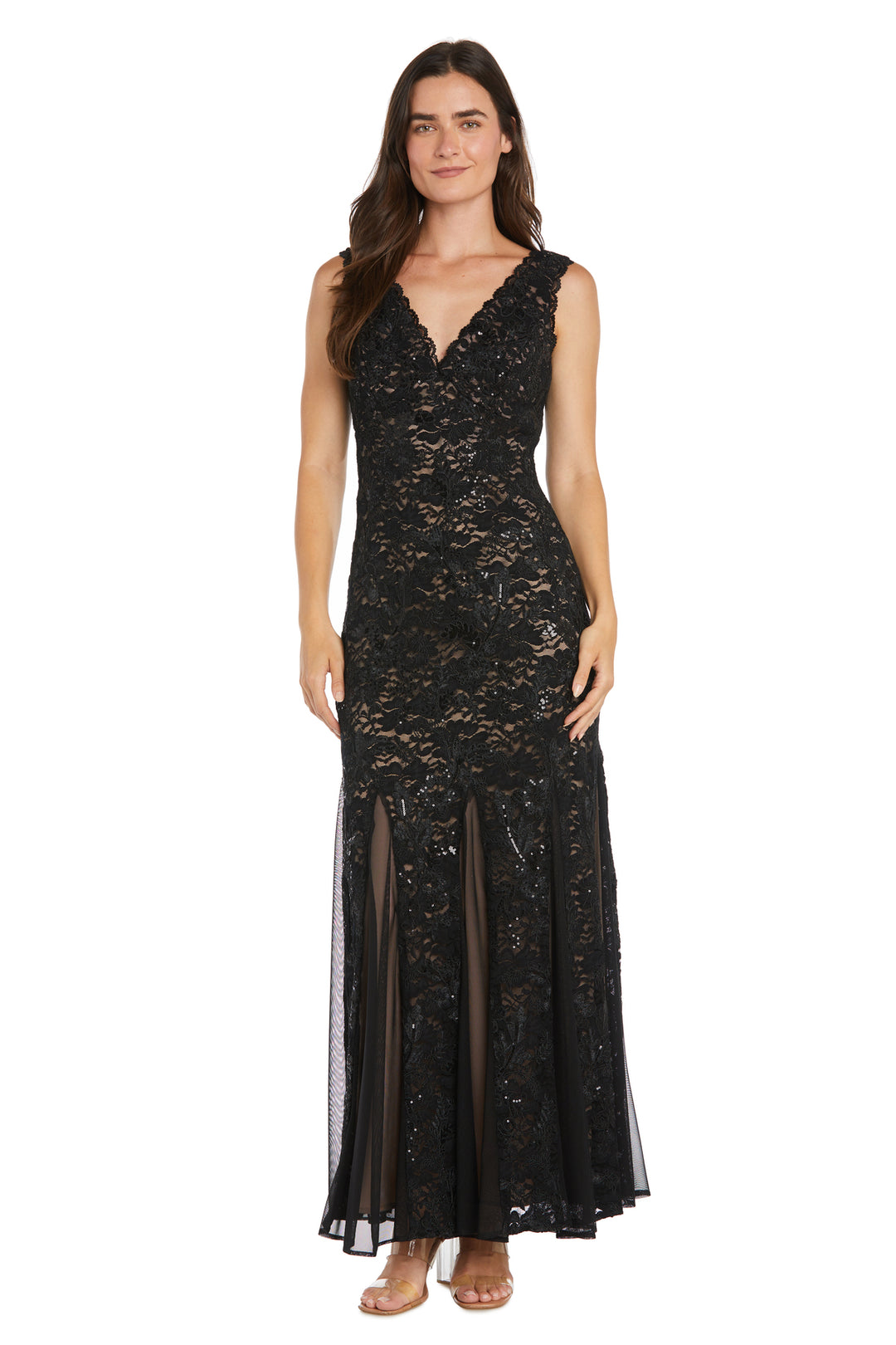 R&M Richards 3279 Long Formal Sequin Lace Evening Dress