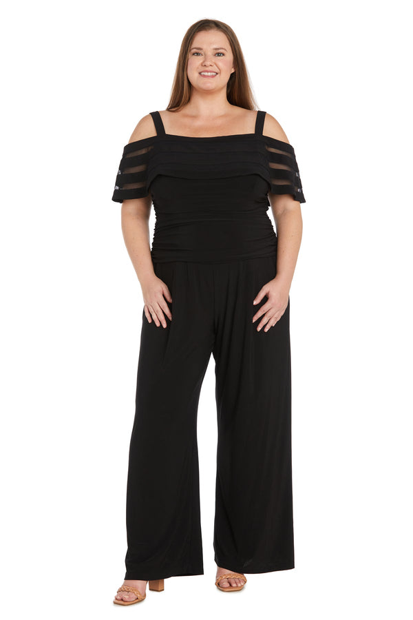 Long Formal Plus Size Jumpsuit Wide Leg R&M Richards 3288W