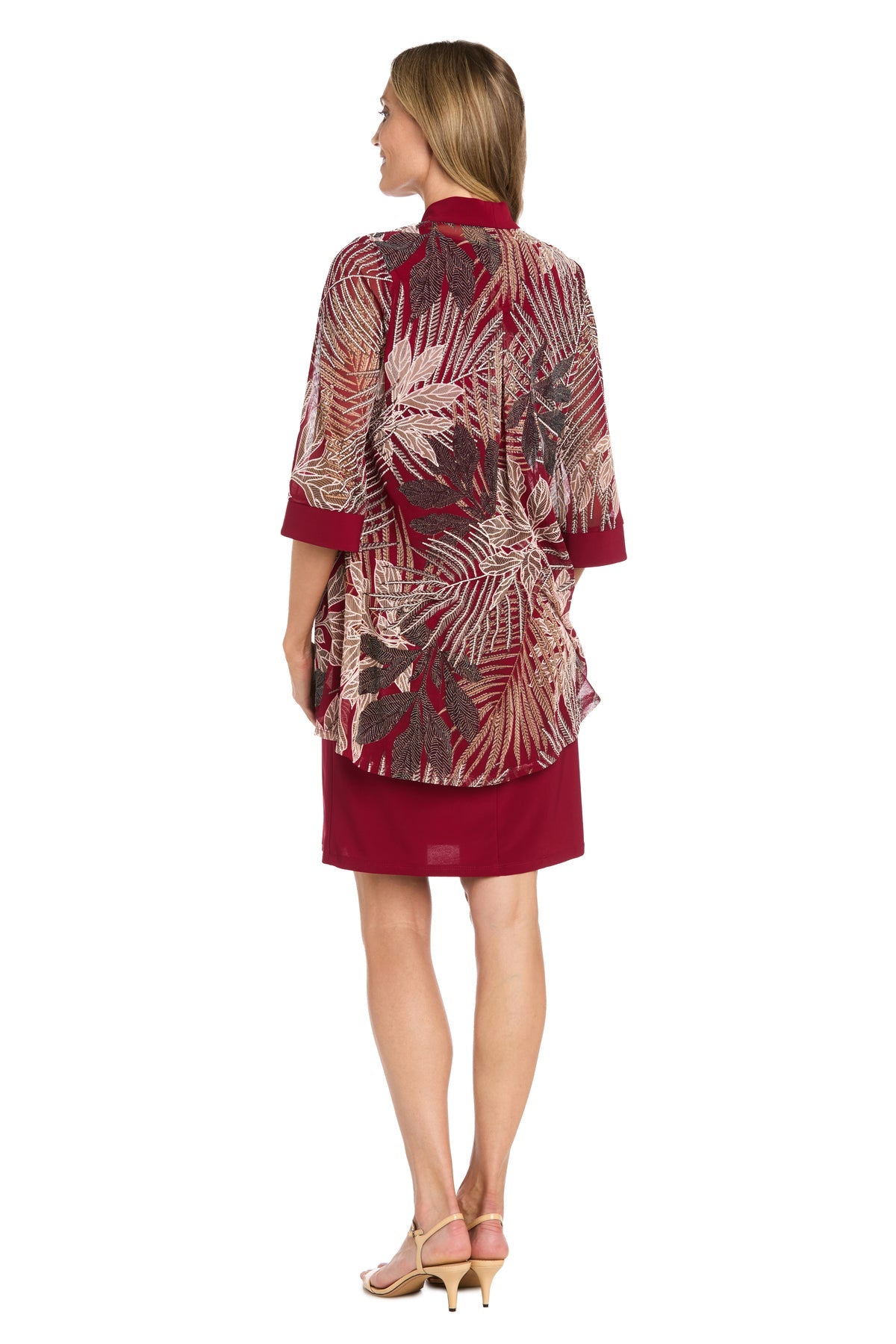 Jewel Knee-Length Jersey Evening Sheath R&M Richards 3292A