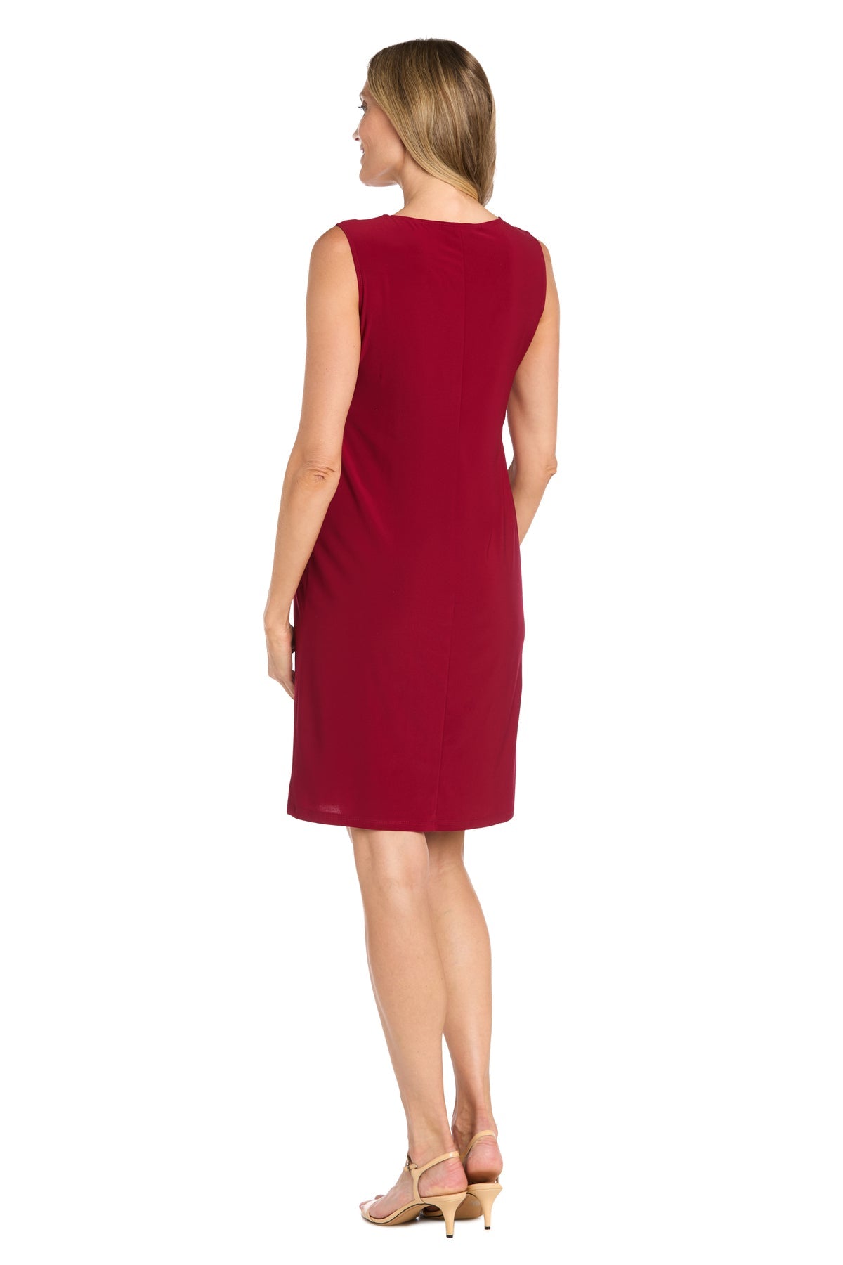 Jewel Knee-Length Jersey Evening Sheath R&M Richards 3292A