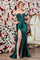 Prom Dresses Prom Fitted Long Corset Applique Formal  Dress Emerald