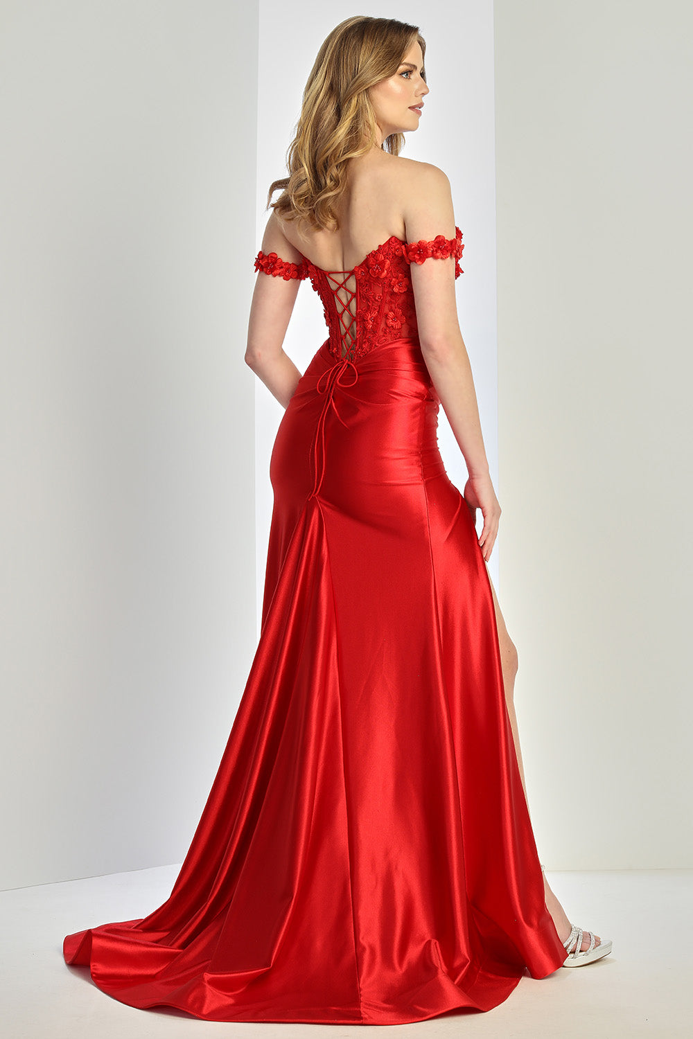Adora Design 3293 Prom Fitted Long Corset Applique Formal  Dress