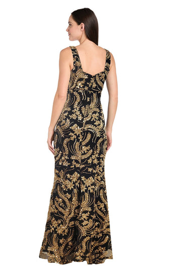 Prom Dresses Long Formal Sequin Prom Dress R&M Richards 3295 Black/Gold