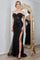 Prom Dresses Fitted Long Formal Beaded Prom Corset Dress Black