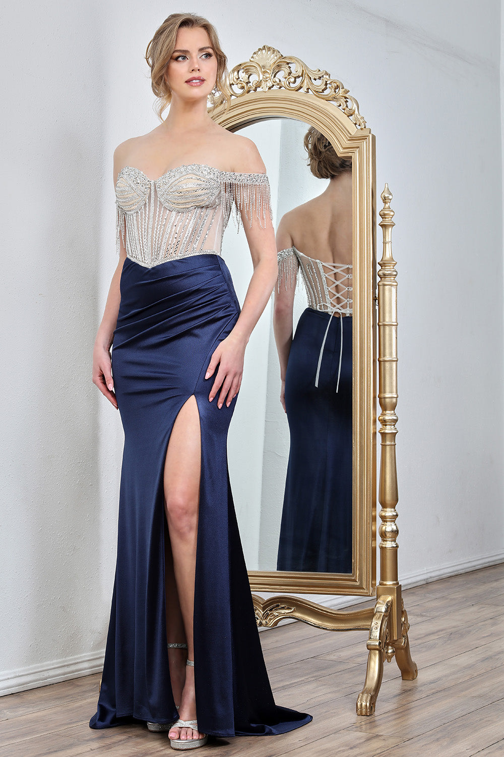 Adora Design 3297 Prom Long Fitted Corset Formal Beaded Dress