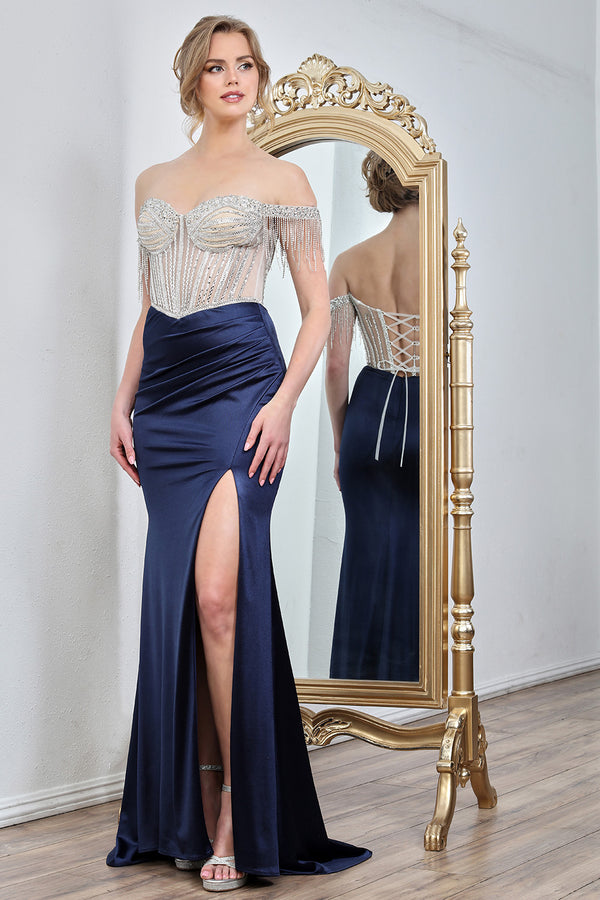 Adora Design 3297 Prom Long Fitted Corset Formal Beaded Dress