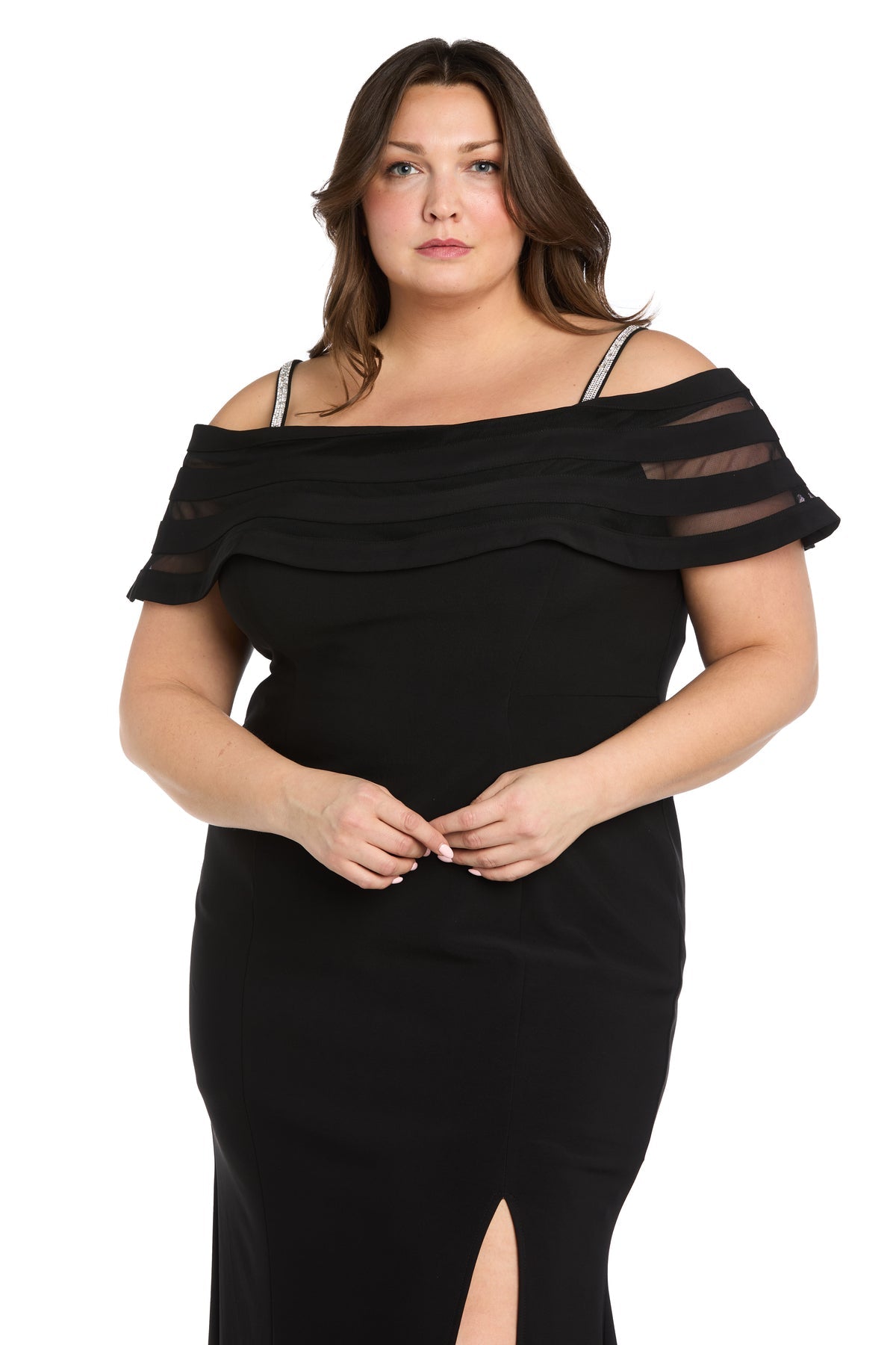 Plus Size Dresses Formal Long A Line Plus Size Dress Black