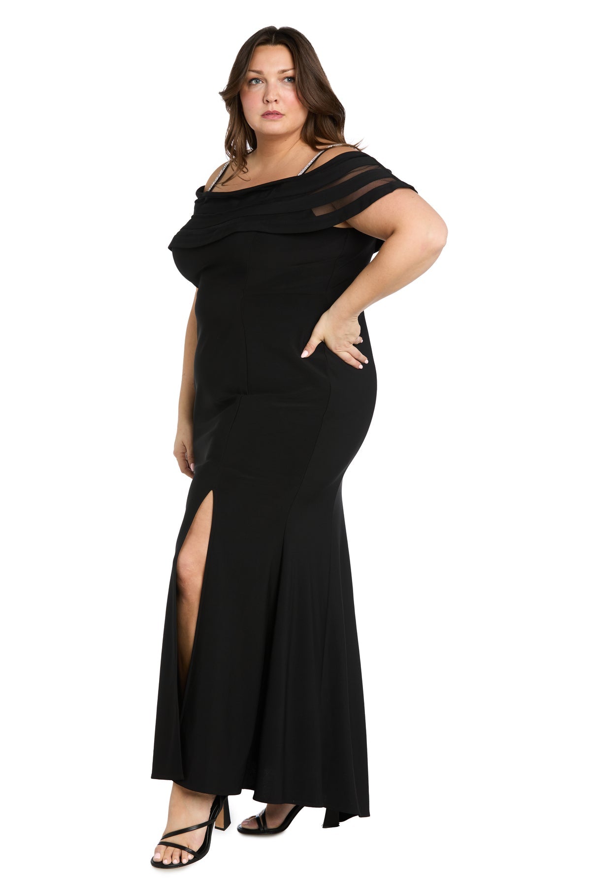 Plus Size Dresses Formal Long A Line Plus Size Dress Black