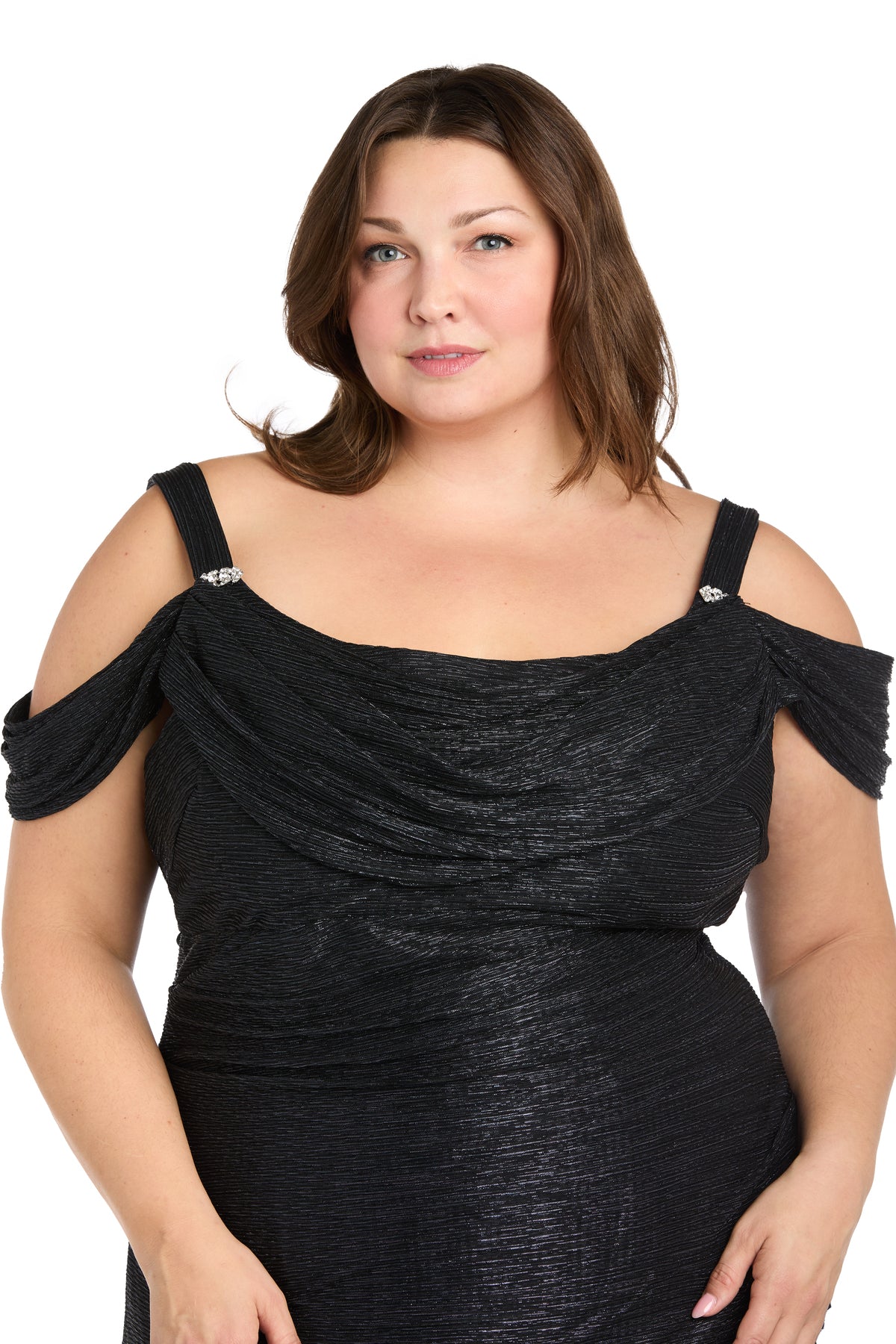 Plus Size Formal Plus Size Long Metallic Formal Evening Dress Dresses Navy