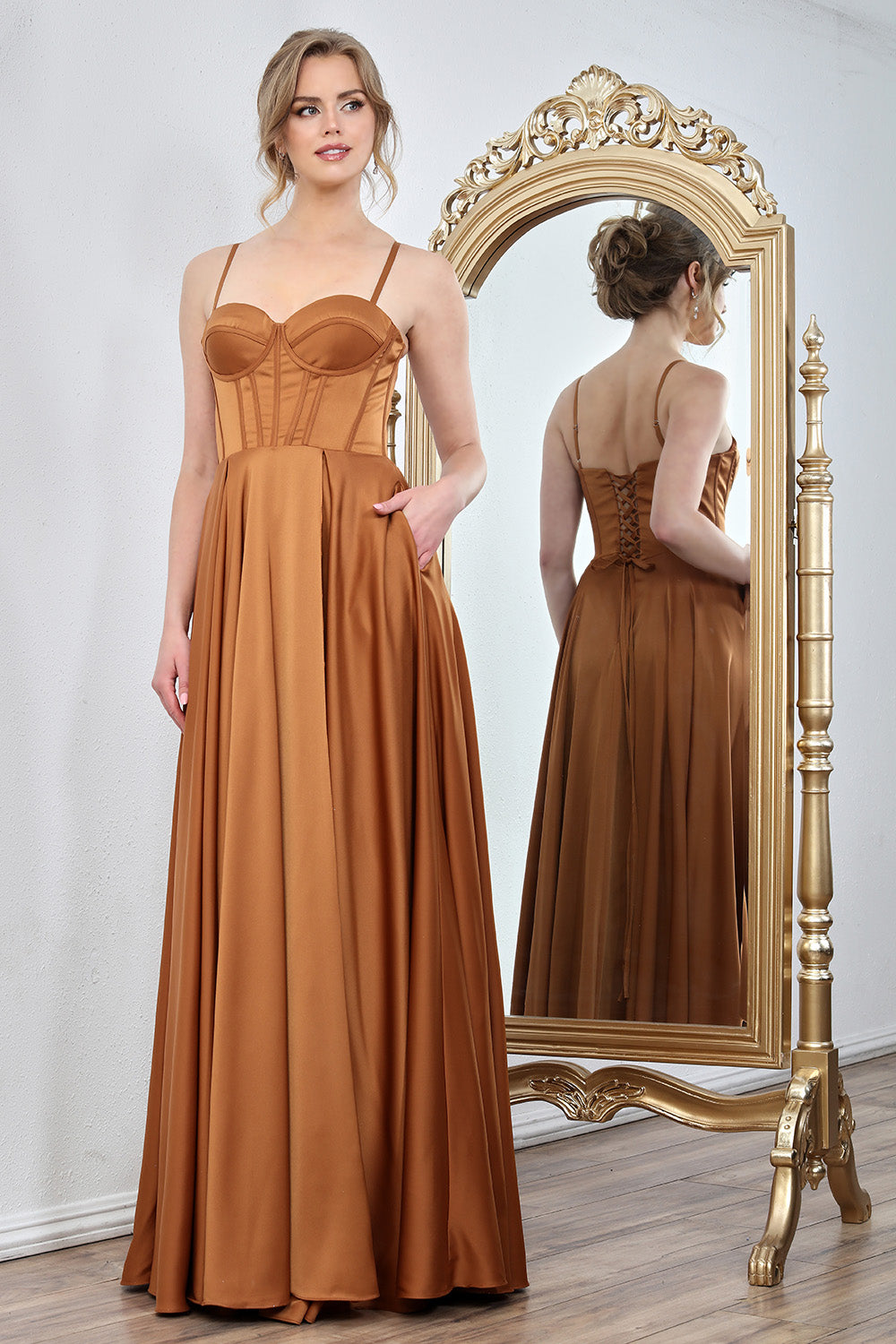 Adora Design 3301 Corset Long Formal A Line Prom Dress