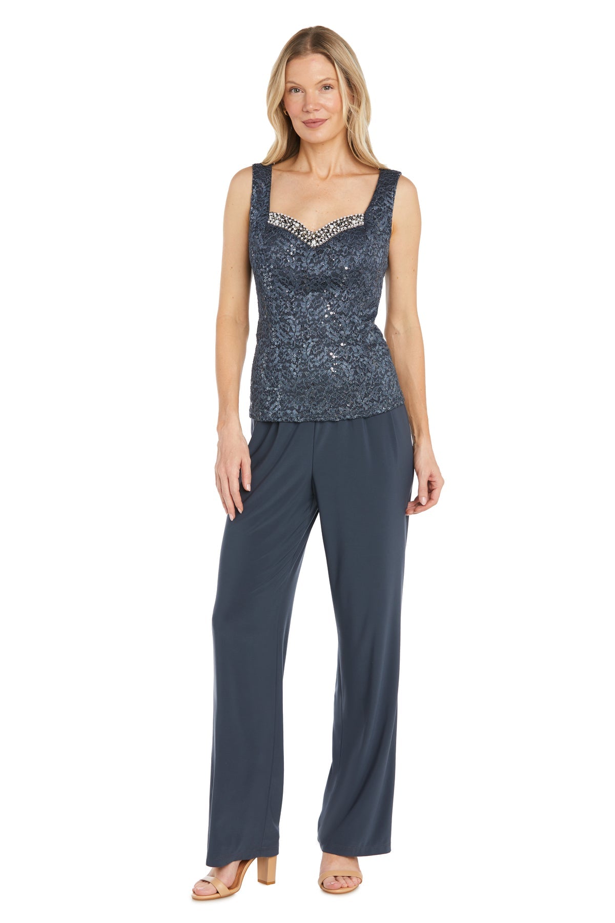 R&M Richards 3303 Long Sequin Formal Pantsuit Dress