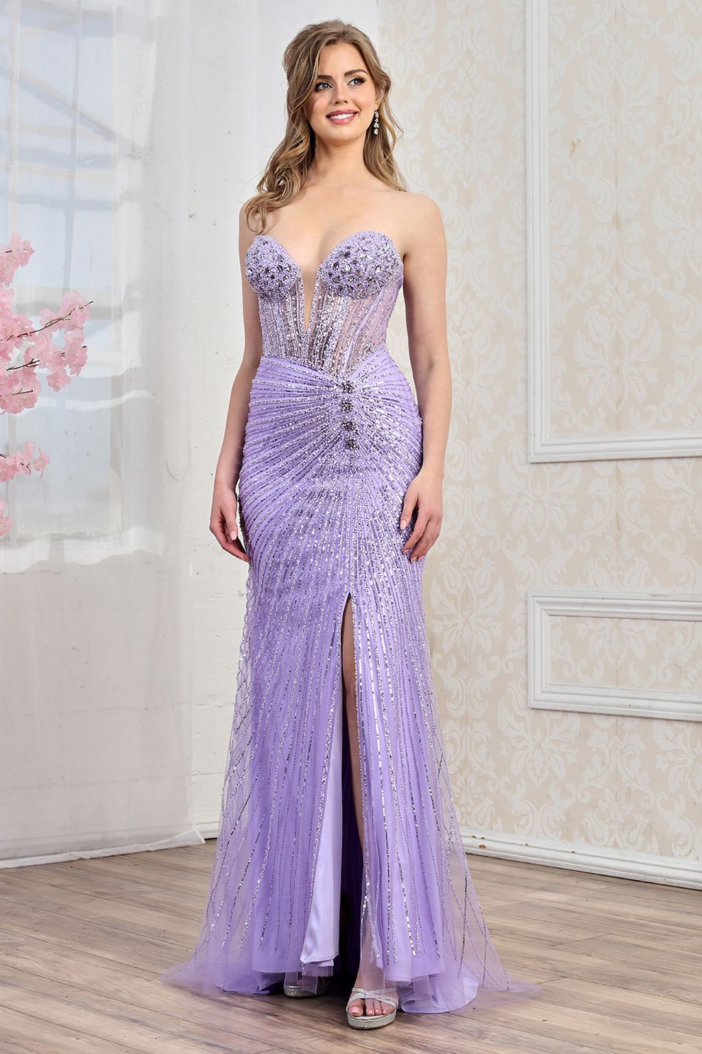 Adora Design 3306 Prom Long Formal Beaded Evening Dress - Teal / 14 Adora Design 3306 Prom Long Formal Beaded Evening Dress - Teal / 14