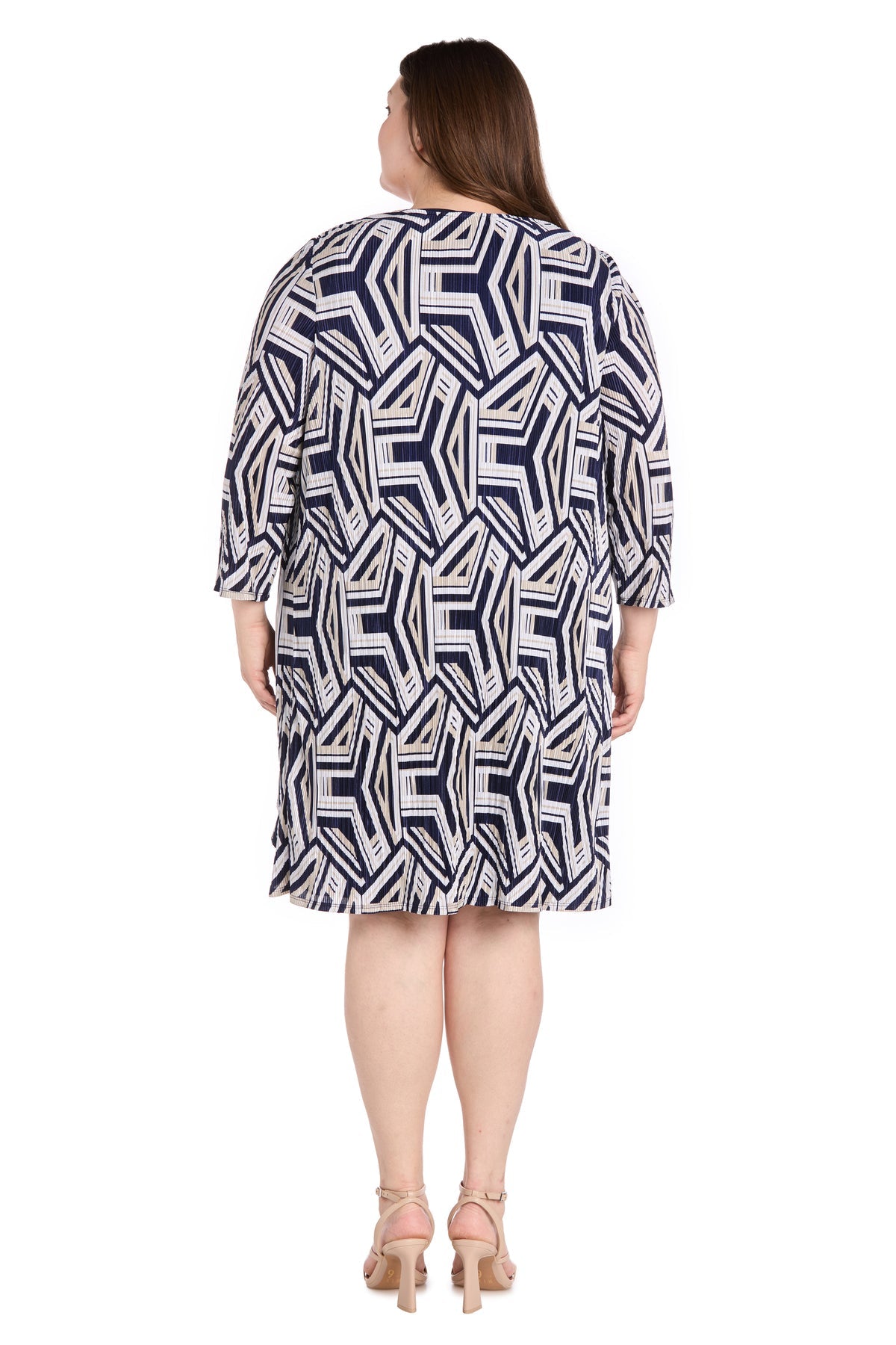 R&M Richards 3309W Plus Size Short Printed Jacket Dress